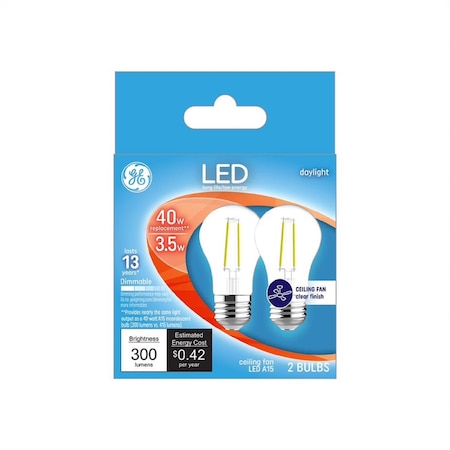Current GE A15 E26 (Medium) LED Bulb Daylight 40 Watt Equivalence 2 pk 28945